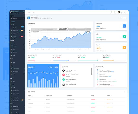 Admindek premium dashboard template preview